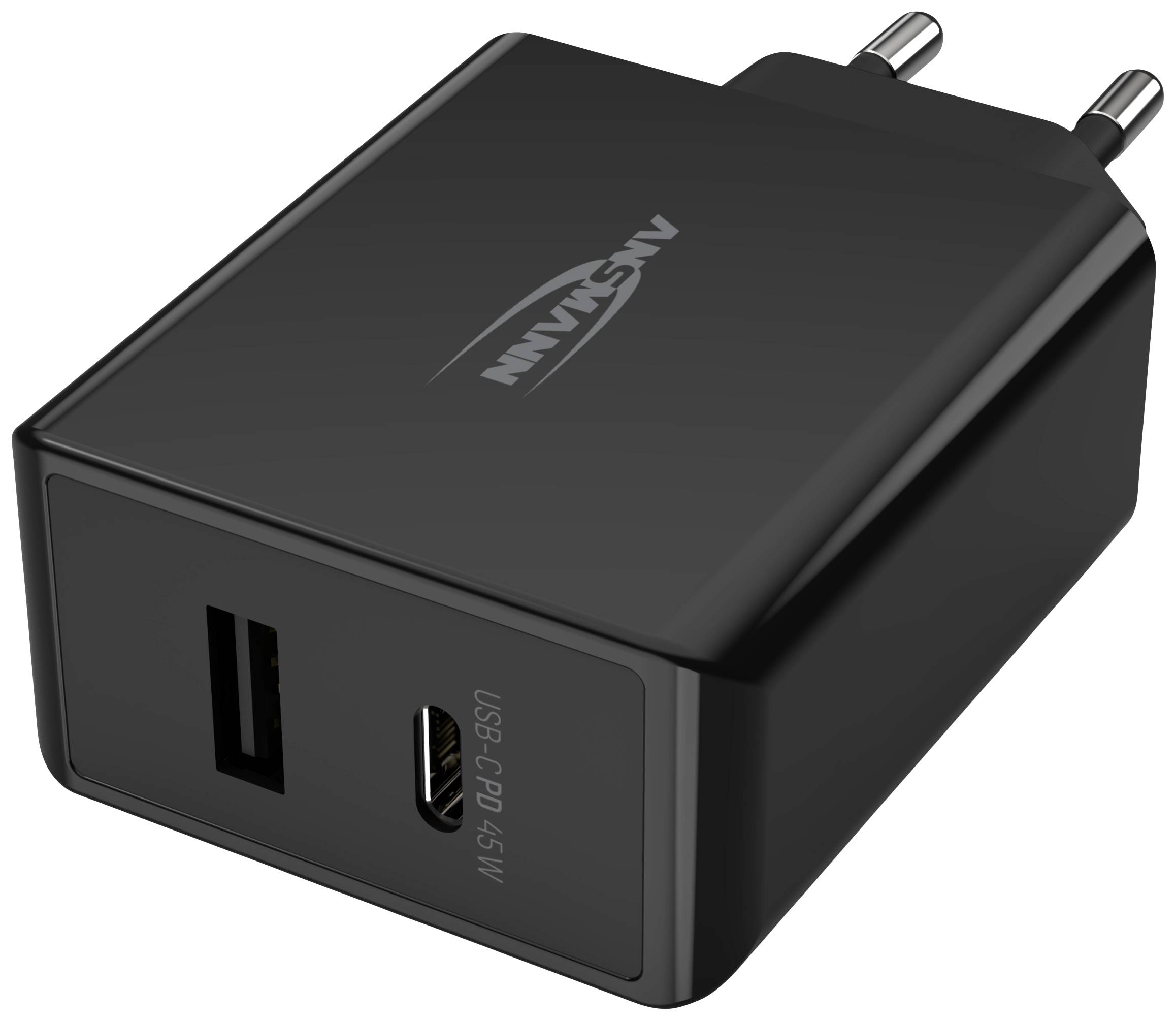 Ansmann Home Charger 247PD USB Ladegerät 45W 1x USB-A, 1x USB-C® USB PD Schwarz Innenbereich