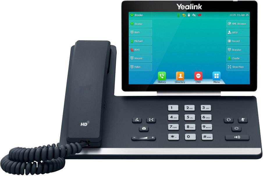 Yealink SIP-T57W Schnurgebundenes Telefon, VoIP Bluetooth, Freisprechen, für Hörgeräte kompatibel, Headsetanschluss, Optische Anrufsignalisierung