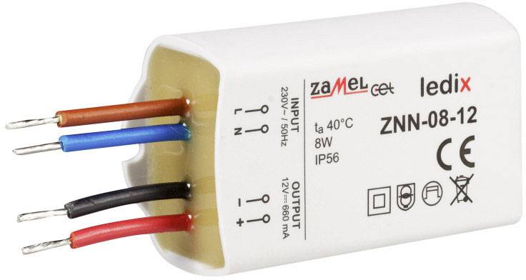 Zamel ZNN-08-12 LED-Treiber Konstantspannung 8W 0.66A 12 V/DC Überspannung 1St.
