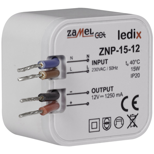 Zamel ZNP-15-12 LED-Treiber Konstantspannung 15 W 1.25 A 12 V/DC Überspannung 1 St.