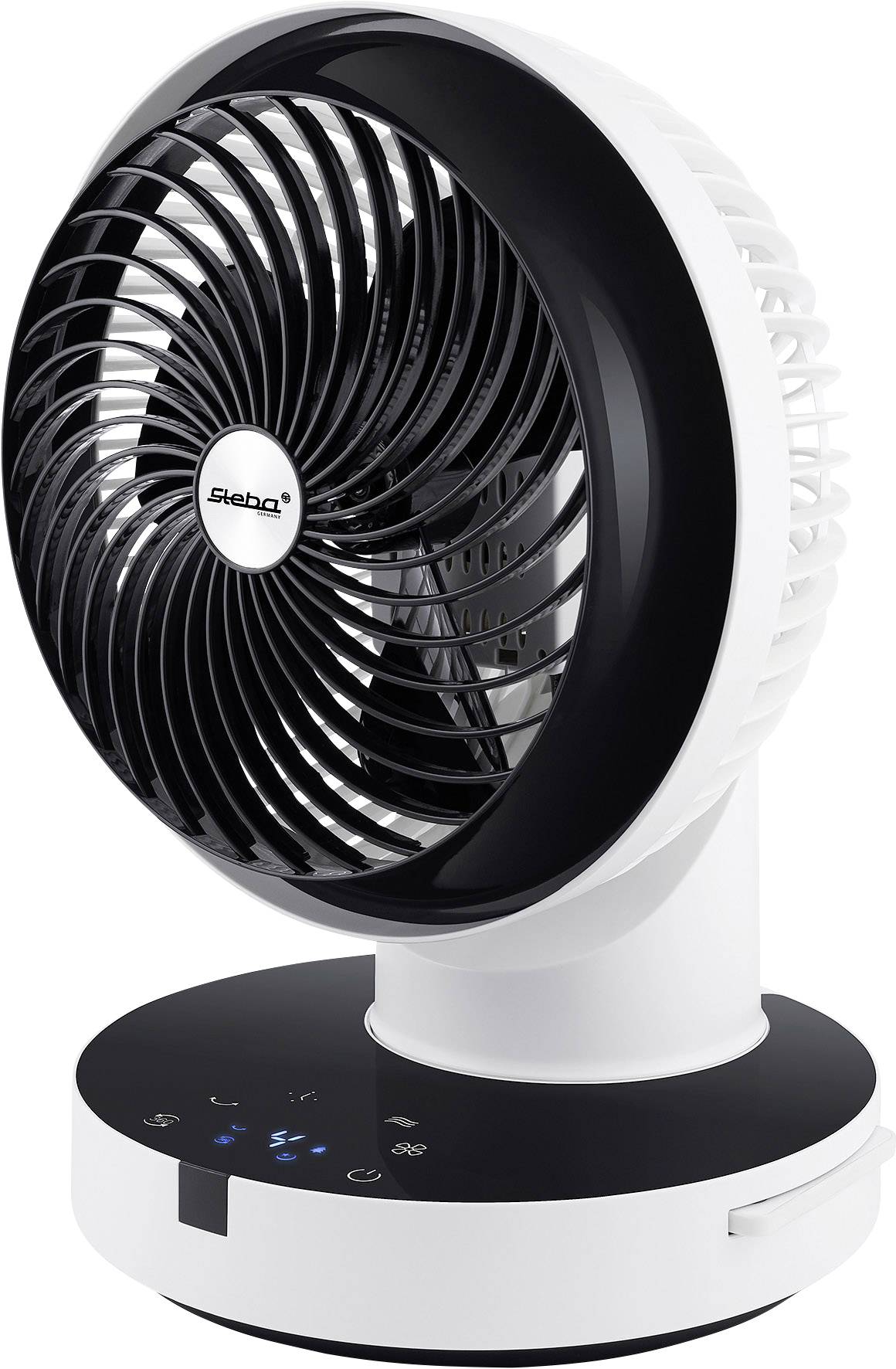 Steba VT 360 TWIST Tischventilator 39 W (Ø x H) 260 mm x 370 mm Weiß/Schwarz mit Fernbedienung, Timer, Schwenkbar