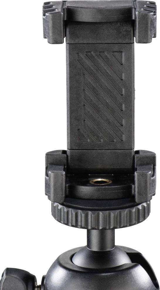 Hama FlexPro Dreibeinstativ 1/4 Zoll Arbeitshöhe=16 - 27 cm Schwarz Für Smartphones und GoPro, Kugelkopf