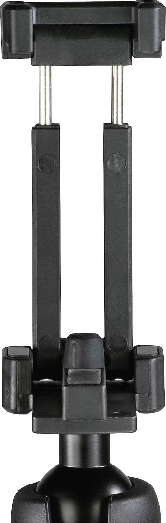 Hama Solid Tischstativ 1/4 Zoll Arbeitshöhe=16 - 19 cm Schwarz Kugelkopf, Wasserwaage, inkl. Smartphonehalter