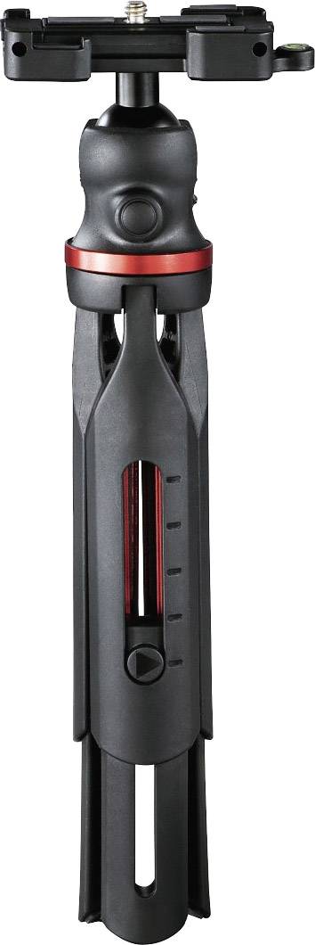 Hama Solid Tischstativ 1/4 Zoll Arbeitshöhe=16 - 19 cm Schwarz Kugelkopf, Wasserwaage, inkl. Smartphonehalter