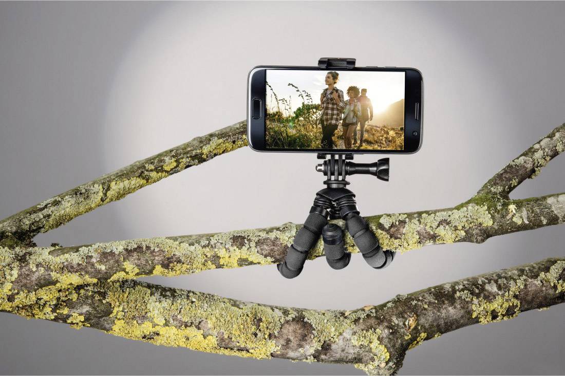 Hama Flex Ministativ 1/4 Zoll Arbeitshöhe=7 - 14cm Schwarz Für Smartphones und GoPro