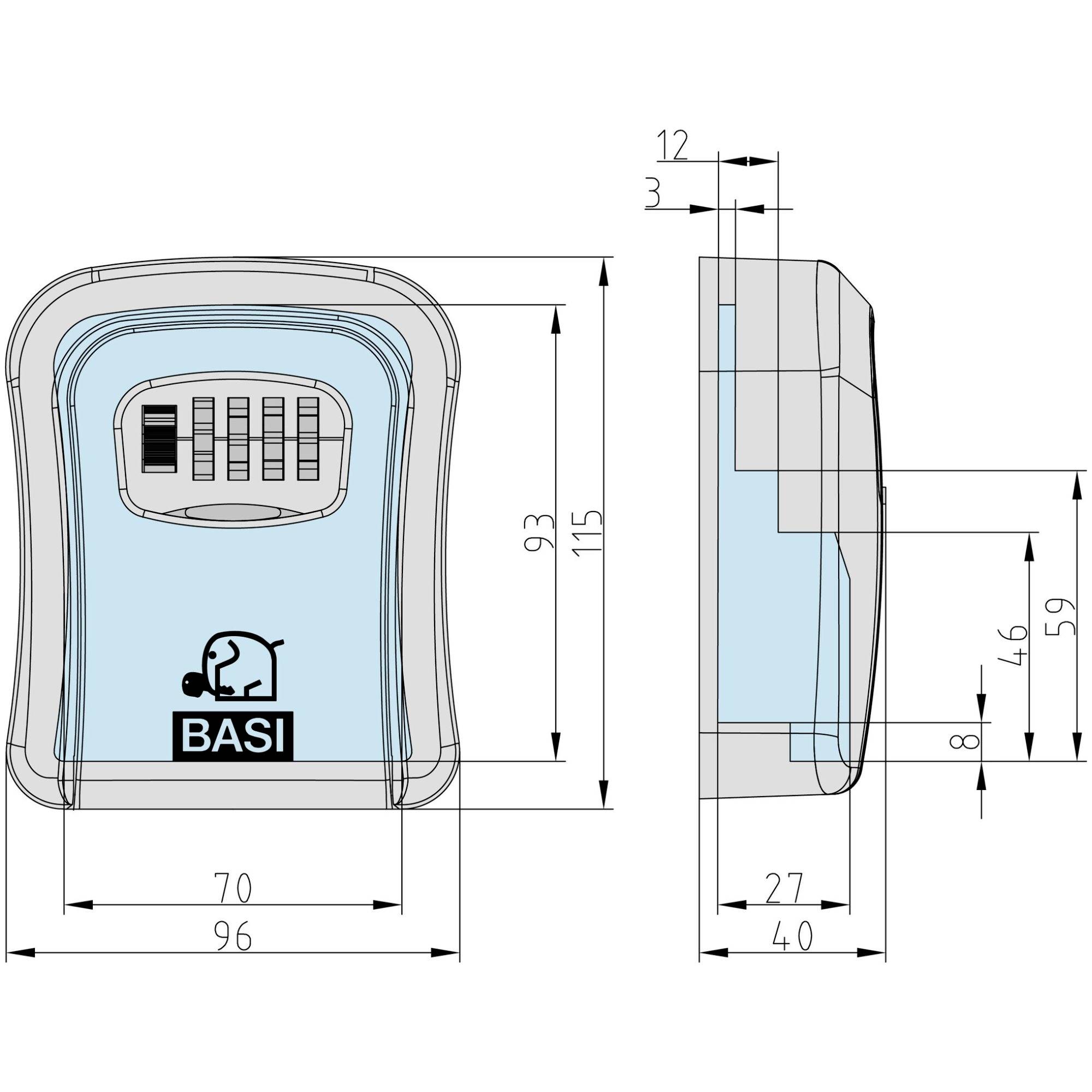 Basi 2101-0000-1100 SSZ 200 Schlüsseltresor Zahlenschloss Schwarz