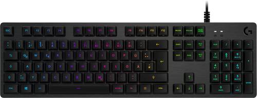 Logitech Gaming G512 USB Gaming-Tastatur Beleuchtet, USB-Anschluss Deutsch, QWERTZ, Windows® Schwar