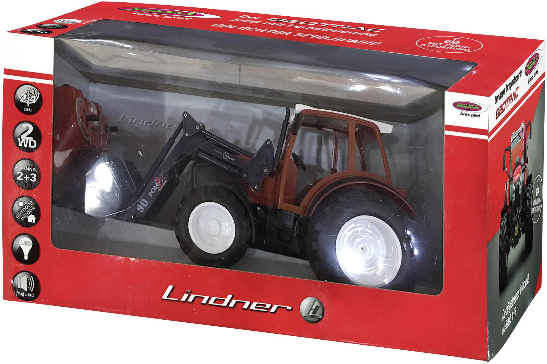 Jamara Geotrac mit Frontlader Rot 1:16 RC Einsteiger Funktionsmodell Elektro Landwirtschaftsfahrzeug 2,4 GHz