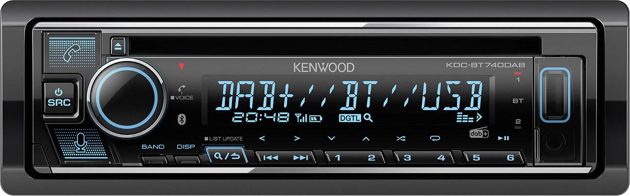 Kenwood KDCBT740DAB Autoradio inkl. DABAntenne, DAB+ Tuner voelkner