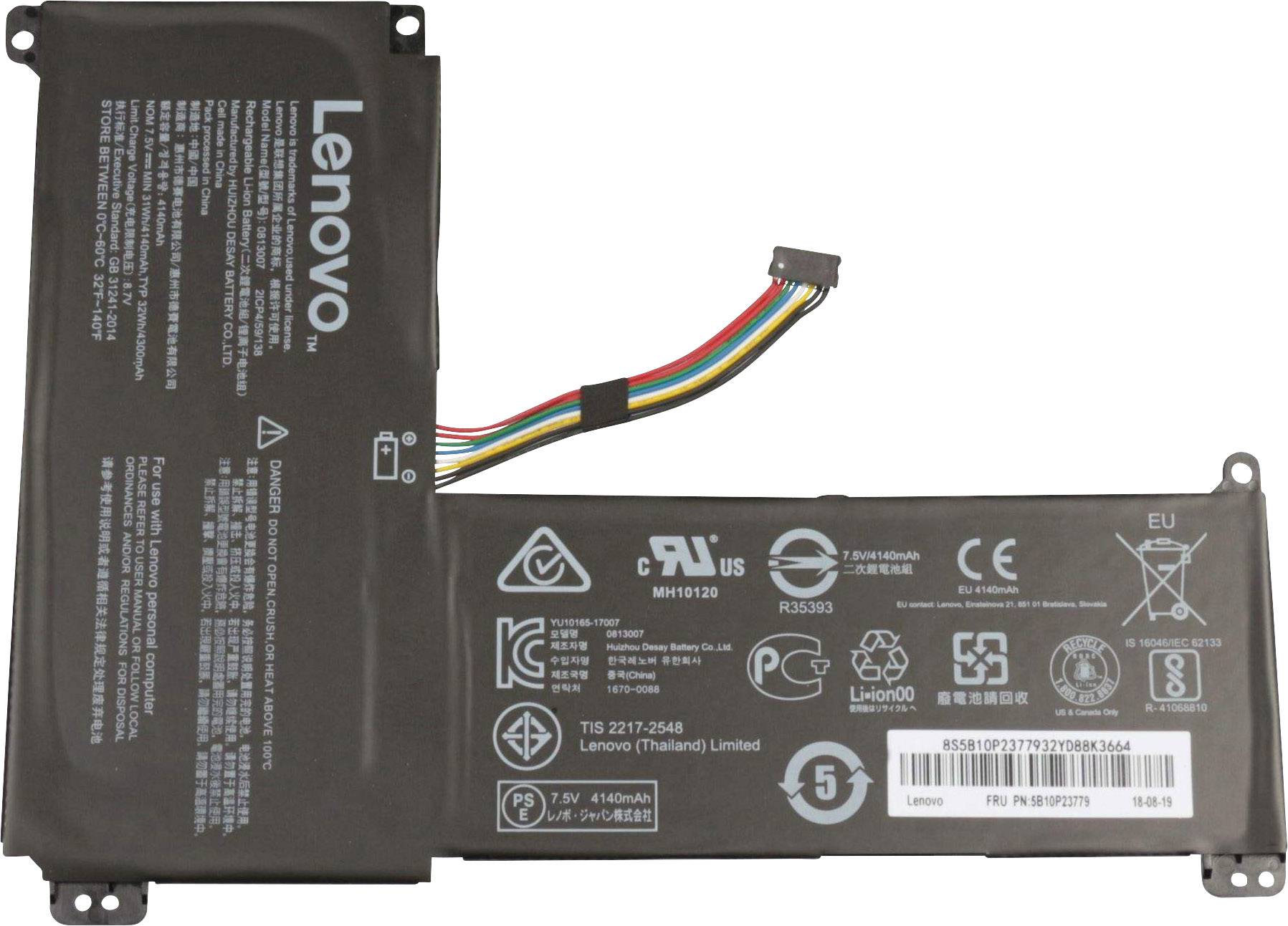 Lenovo Notebook-Akku 5B10P23779 7.5V 4300 mAh