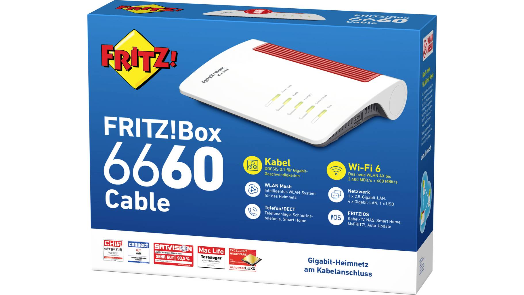 AVM FRITZ!Box 6660 Cable WLAN Router mit Modem Integriertes Modem ...