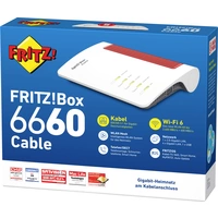 AVM FRITZ!Box 6660 Cable WLAN Router mit Modem Integriertes Modem: Kabel 2.4GHz, 5GHz 2.4 GBit/s AVM FRITZ!Box 6660 Cable WLAN Router mit Modem Integriertes Modem: Kabel 2.4GHz, 5GHz 2.4 GBit/s