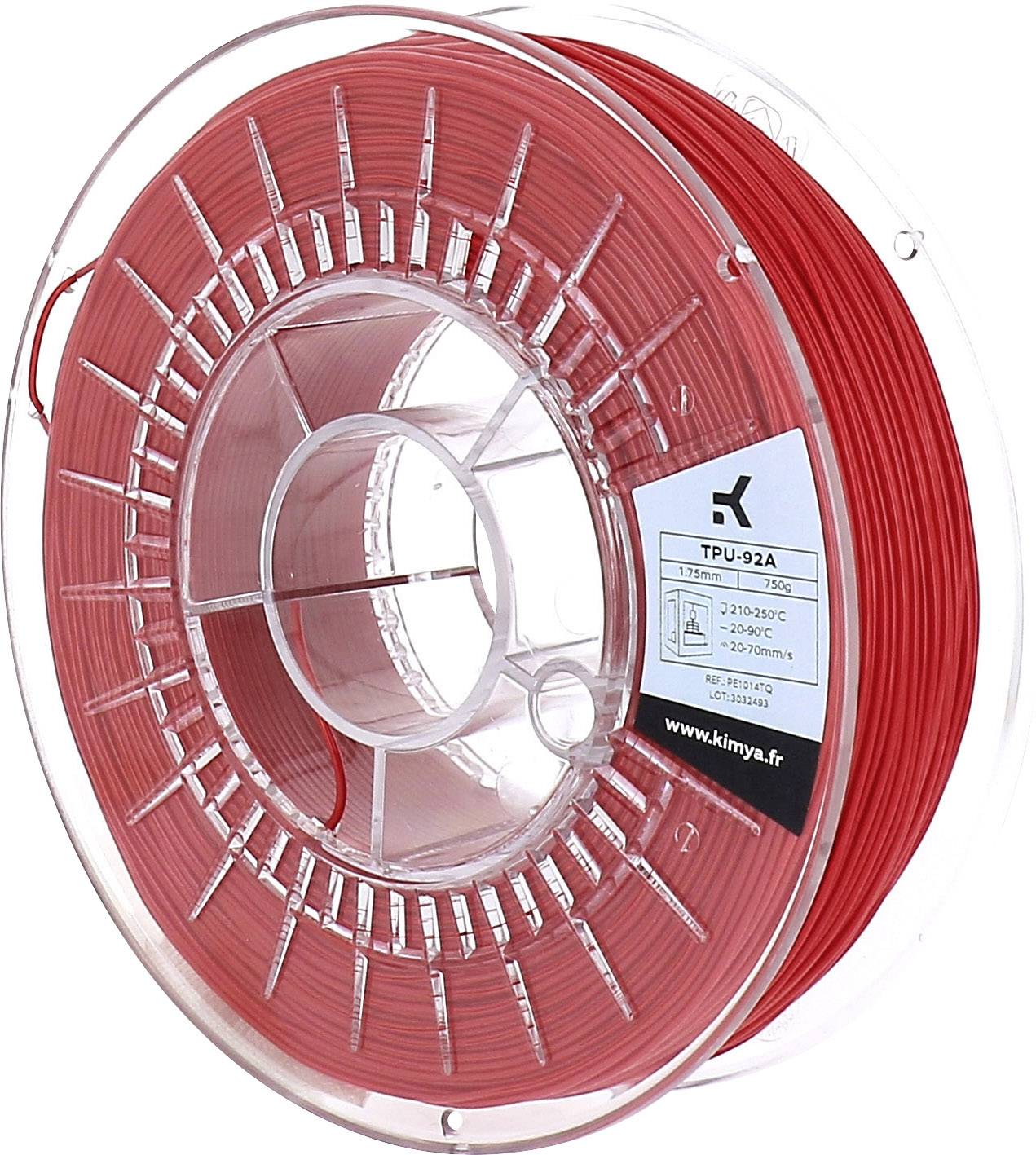 Kimya PE1014TQ TPU-92A Filament TPU 1.75 mm 750 g Rot 1 St.