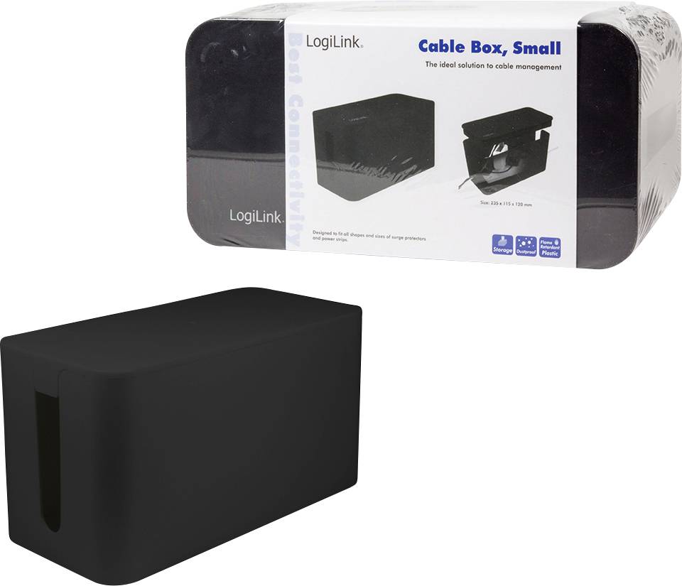 LogiLink KAB0060 Kabel-Gehäuse 115 x 235 x 120 Kunststoff Schwarz 1St.