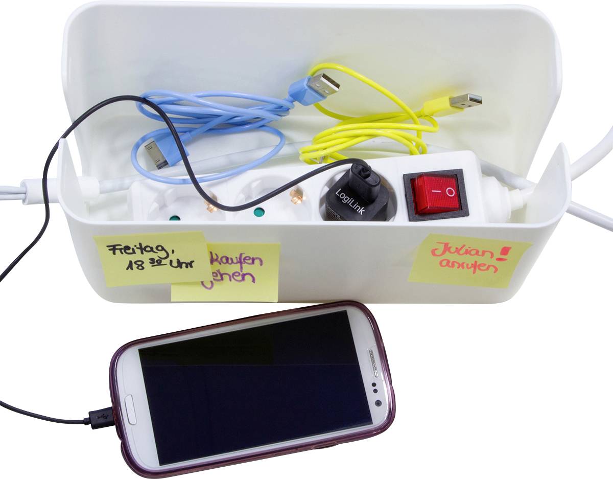 LogiLink KAB0061 Kabel-Gehäuse 115 x 235 x 120 Kunststoff Weiß 1St.