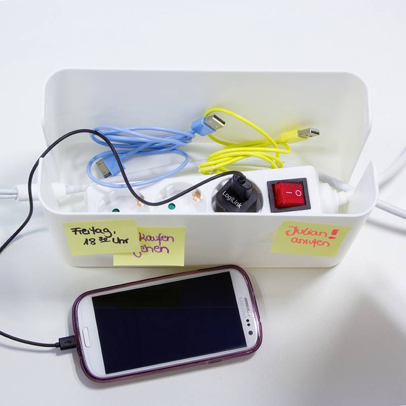 LogiLink KAB0061 Kabel-Gehäuse 115 x 235 x 120 Kunststoff Weiß 1St.