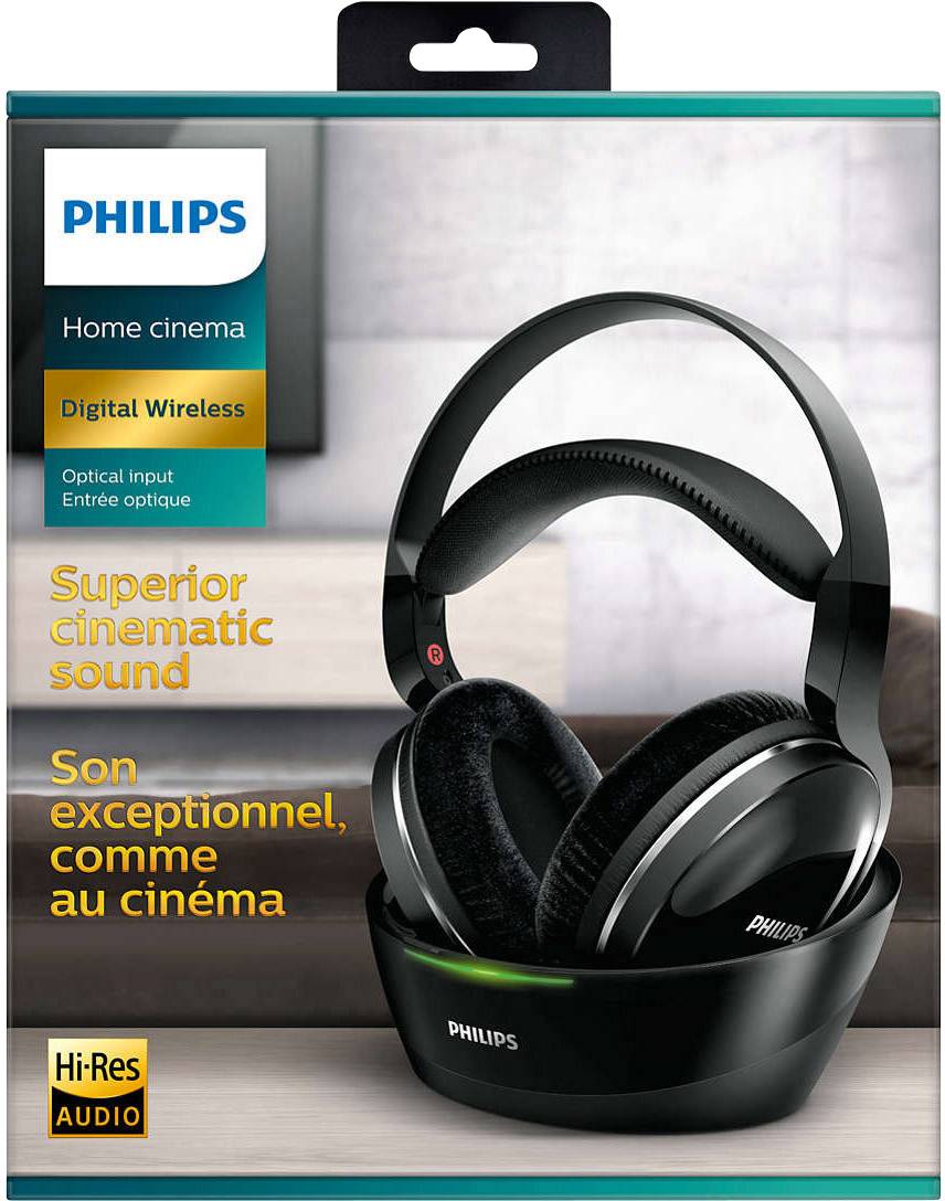 Philips SHD8850 TV Over Ear Kopfhörer Funk Schwarz Batterieladeanzeige