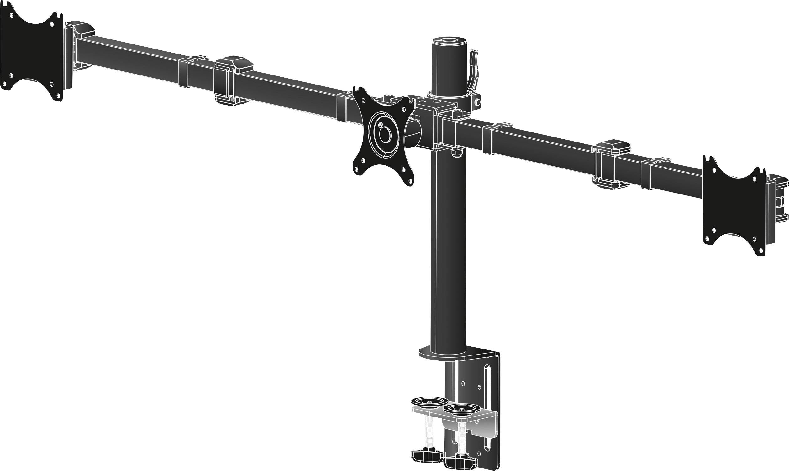 Iiyama DS1003C-B1 1fach Monitor-Tischhalterung 25,4 cm (10") - 68,6 cm (27") Schwarz Höhenverstellbar, Neigbar, Schwenkbar, Drehbar, Rotierbar