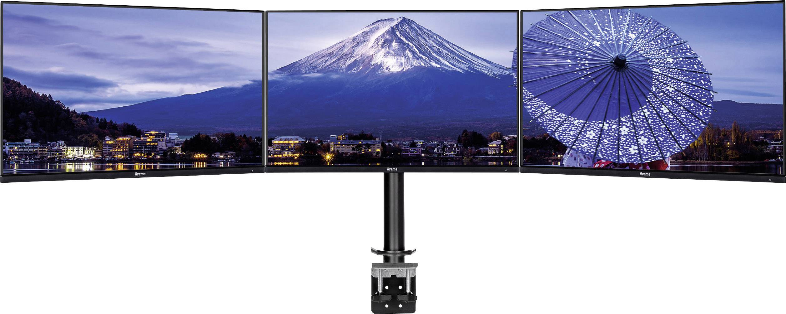 Iiyama DS1003C-B1 1fach Monitor-Tischhalterung 25,4cm (10") - 68,6cm (27") Schwarz Höhenverstellbar, Neigbar, Schwenkbar, Drehbar