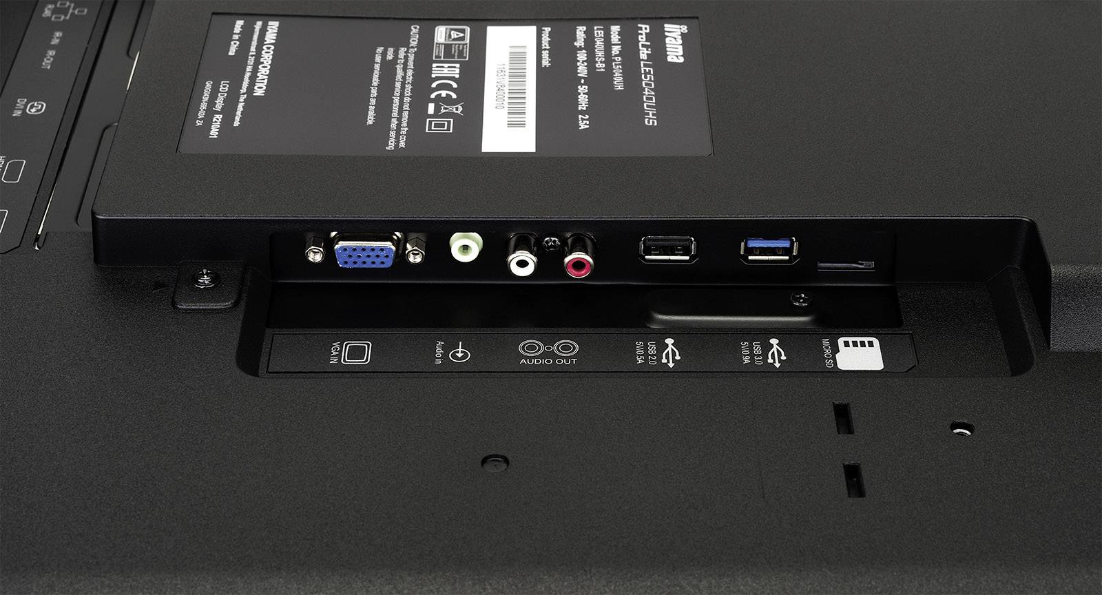 Iiyama Prolite LE5040UHS-B1 Digital Signage Display EEK: G (A - G) 127 cm (50 Zoll) 3840 x 2160 Pixel 18/7 Android™, Lautsprecher integriert, Mediap