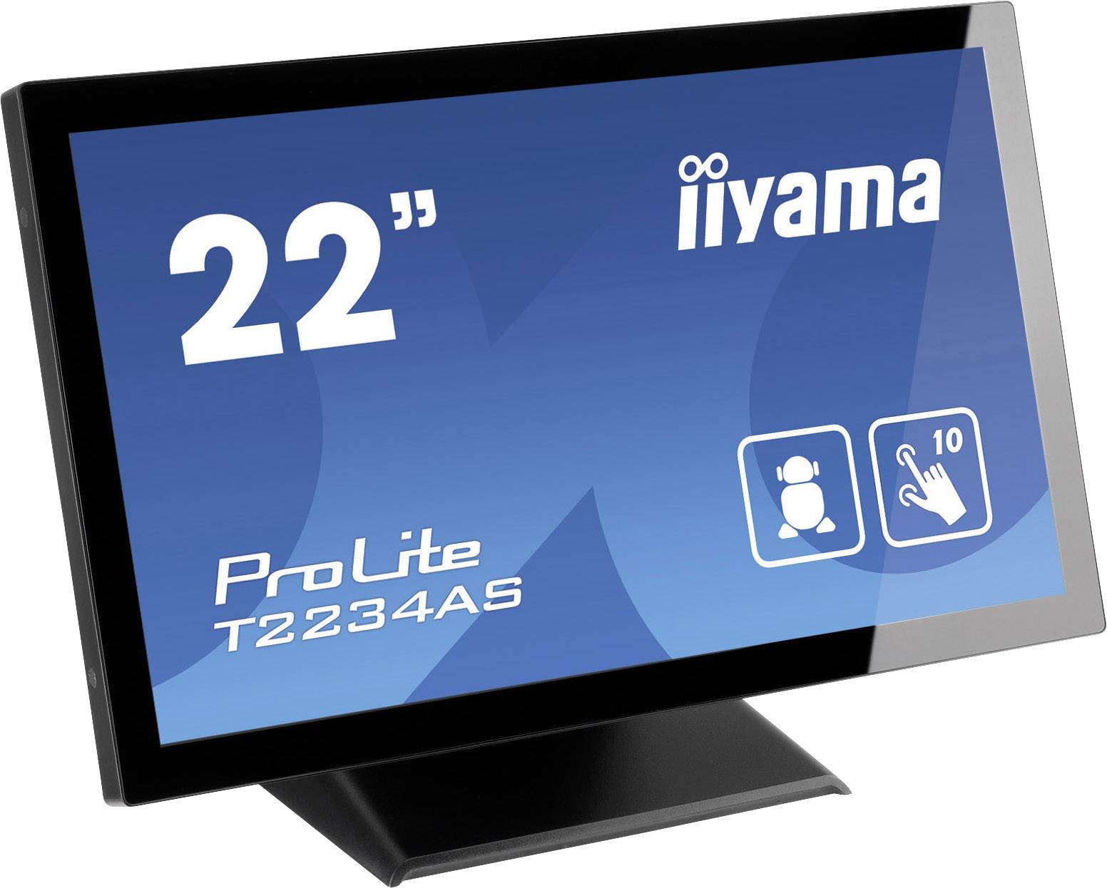 Iiyama Prolite T2234AS-B1 LED-Monitor 54.6 cm (21.5 Zoll) 1920 x 1080 Pixel 16:9 8 ms HDMI®, USB-A (USB 2.0), USB-A (USB 3.2 Gen 1), RS232, LAN (10