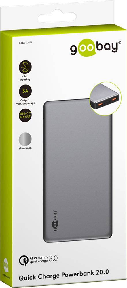 Goobay QC 3.0 Power 20.0 Powerbank (Zusatzakku) LiPo 20000 mAh 59854