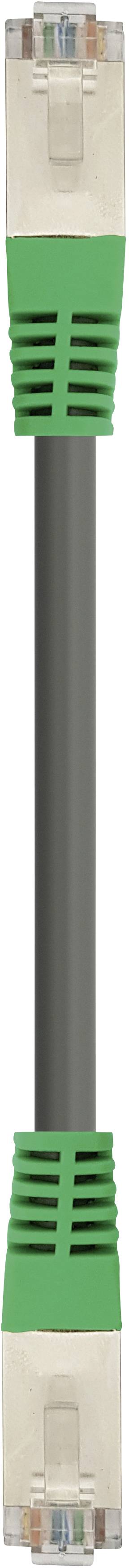 Vivanco 45913 RJ45 Netzwerkkabel, Patchkabel CAT 6 F/UTP 10.00m Grau, Grün Geschirmt, Rund 1St.