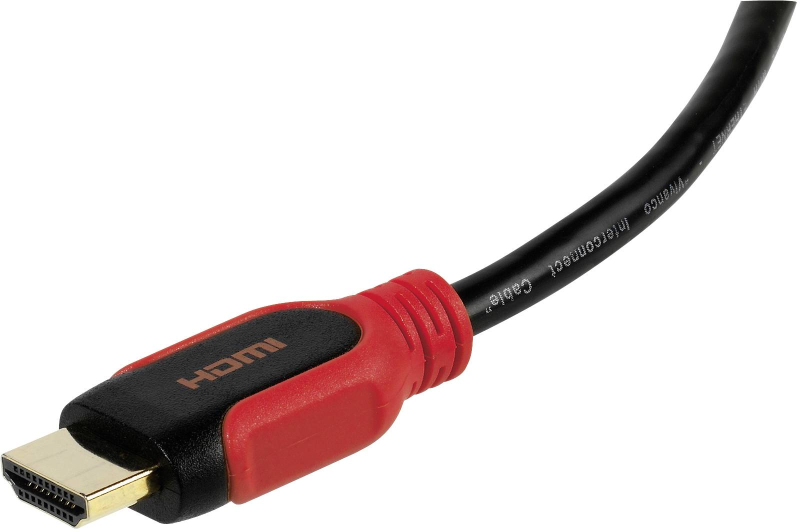 Vivanco HDMI Anschlusskabel HDMI-A Stecker, HDMI-A Stecker 1.50 m Schwarz, Rot 42955 Audio Return Channel, Rund, 4K UHD, vergoldete Steckkontakte
