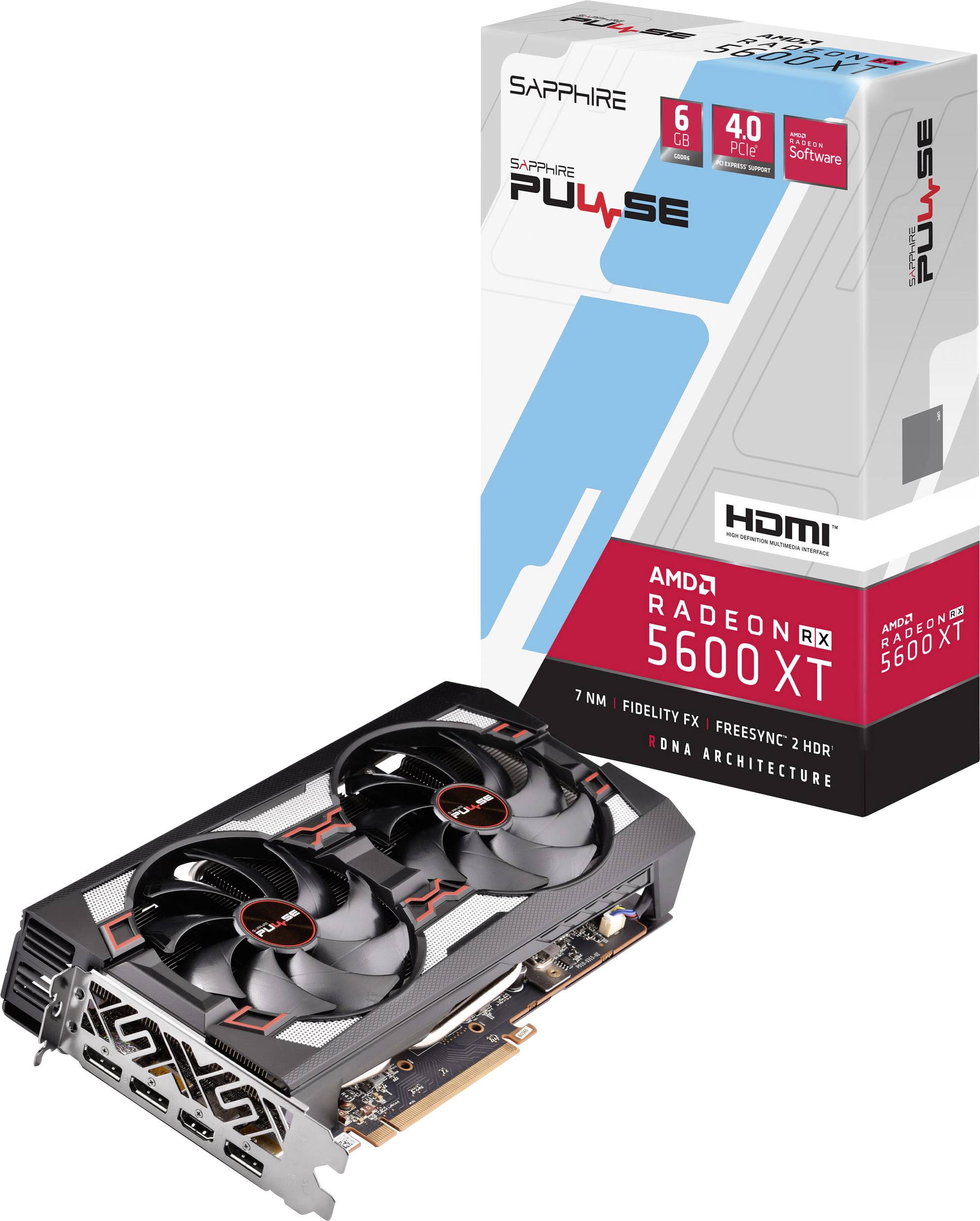 Sapphire Grafikkarte AMD Radeon RX 5600 XT Pulse 6 GB GDDR6-RAM PCIe x16 HDMI®, DisplayPort