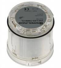 Transparente zylindrische LED-Lampe mit aufgedruckten technischen Spezifikationen. Geeignet für industrielle Anwendungen.