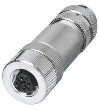 Stecker mit mehreren Metallkontakten, silberfarben, zylindrische Form, geeignet für elektronische Verbindungen.