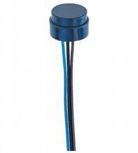Blauer Taster mit drei Kabeln: blau, schwarz und braun.