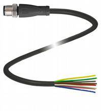 Ein Kabel mit mehreren farbigen Drähten am Ende.