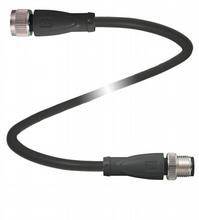 Flexibles schwarzes Kabel mit Steckverbindern an beiden Enden. Geeignet für elektrische Anschlüsse in verschiedenen Geräten.