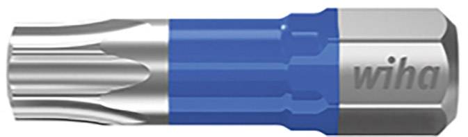 Bitschraubendreher mit blauem Griff und geprägtem 'wiha' Logo, geeignet für präzise Schraubarbeiten.