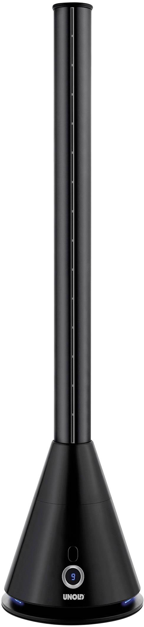 Unold Black Tower Turmventilator 26 W (Ø x H) 230 mm x 960 mm Schwarz mit Fernbedienung, Timer, mit Beleuchtung, Oszillierend