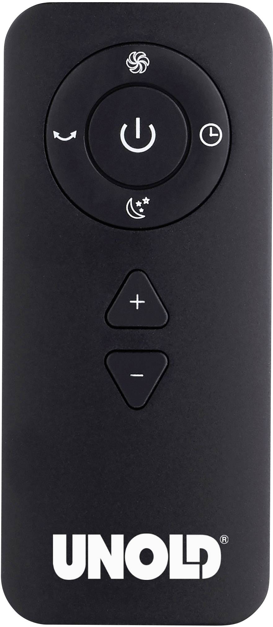 Unold Black Tower Turmventilator 26 W (Ø x H) 230 mm x 960 mm Schwarz mit Fernbedienung, Timer, mit Beleuchtung, Oszillierend