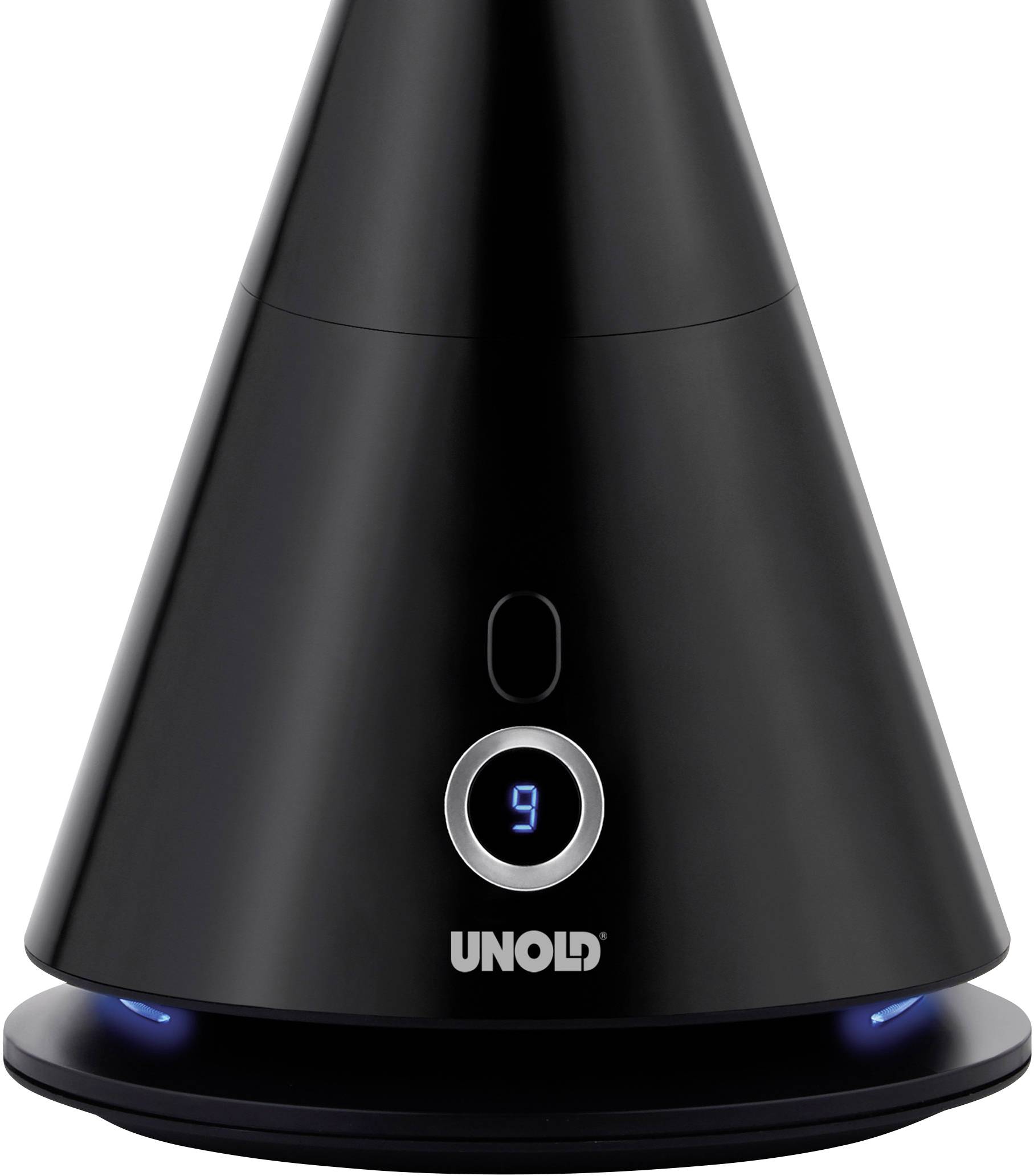 Unold Black Tower Turmventilator 26 W (Ø x H) 230 mm x 960 mm Schwarz mit Fernbedienung, Timer, mit Beleuchtung, Oszillierend