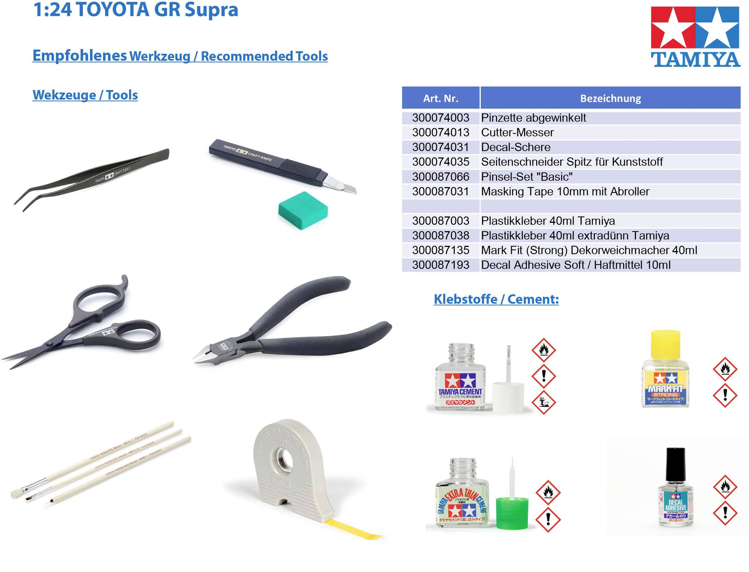 Tamiya 24351 Toyota GR Supra Automodell Bausatz 1:24