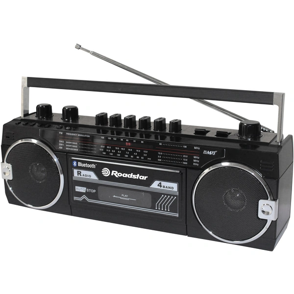 Roadstar Kassettenradio Bluetooth®, Kassette, SD, USB Aufnahmefunktion, Fühlbare Tasten Schwarz Roadstar Kassettenradio Bluetooth®, Kassette, SD, USB Aufnahmefunktion, Fühlbare Tasten Schwarz