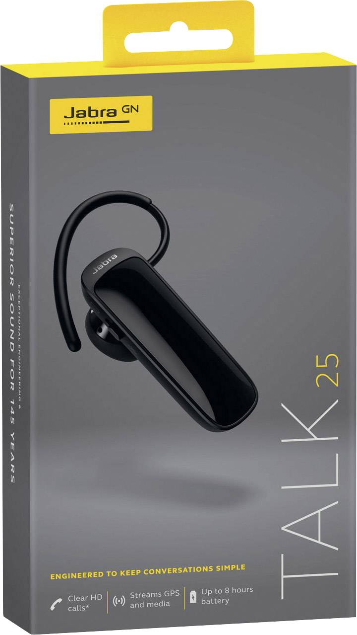 Jabra Talk 25 Handy In Ear Headset Bluetooth® Mono Schwarz Batterieladeanzeige, Mikrofon-Stummschaltung