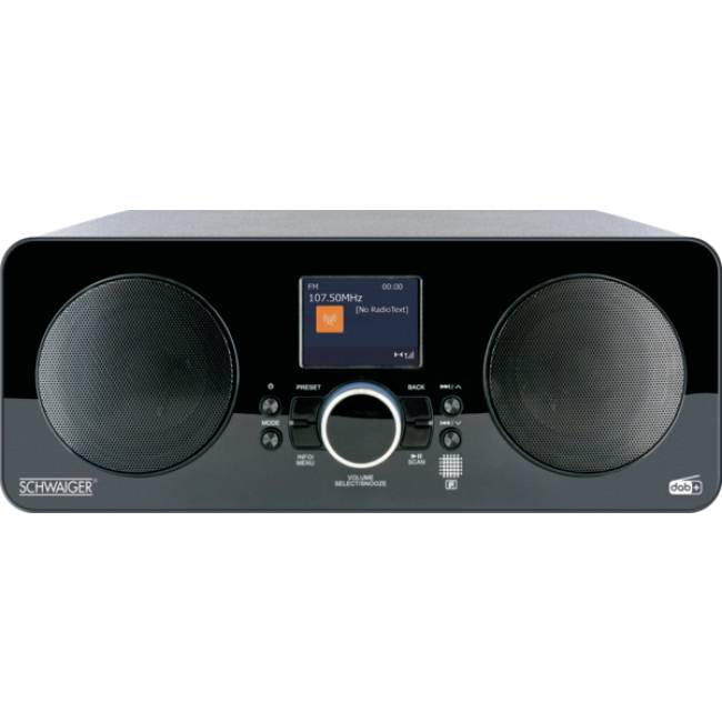 Schwaiger DAB650513 Internet Tischradio DAB+, Internet USB, Bluetooth®, WLAN, AUX, Internetradio Schwarz