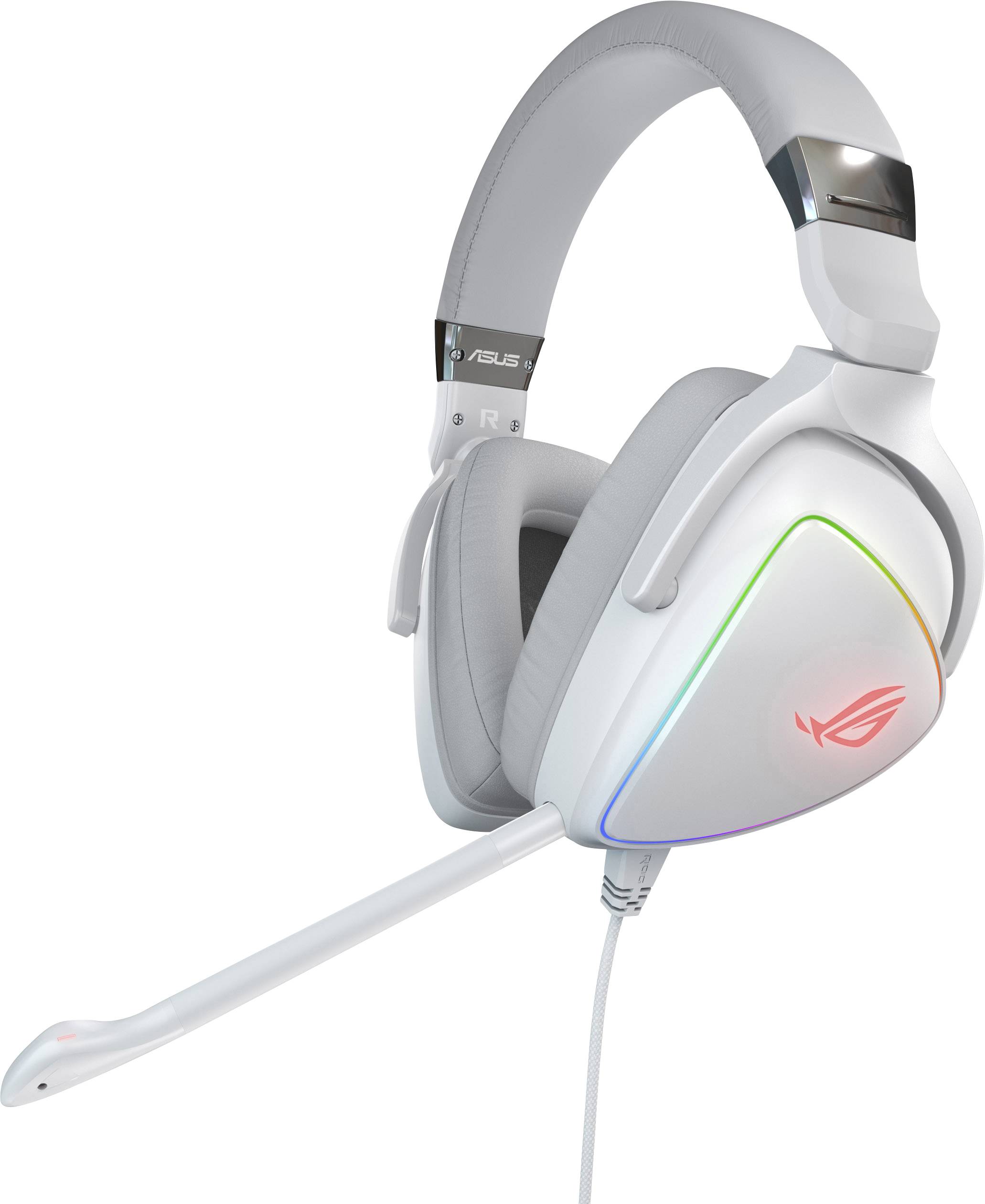 Asus ROG Delta Gaming Over Ear Headset kabelgebunden Stereo Weiß Mikrofon-Rauschunterdrückung Lauts
