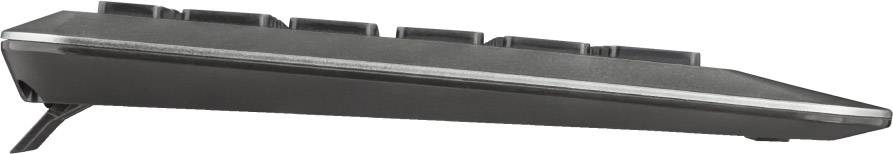 Trust EROU SILENT USB Tastatur Deutsch, QWERTZ, Windows® Schwarz, Grau