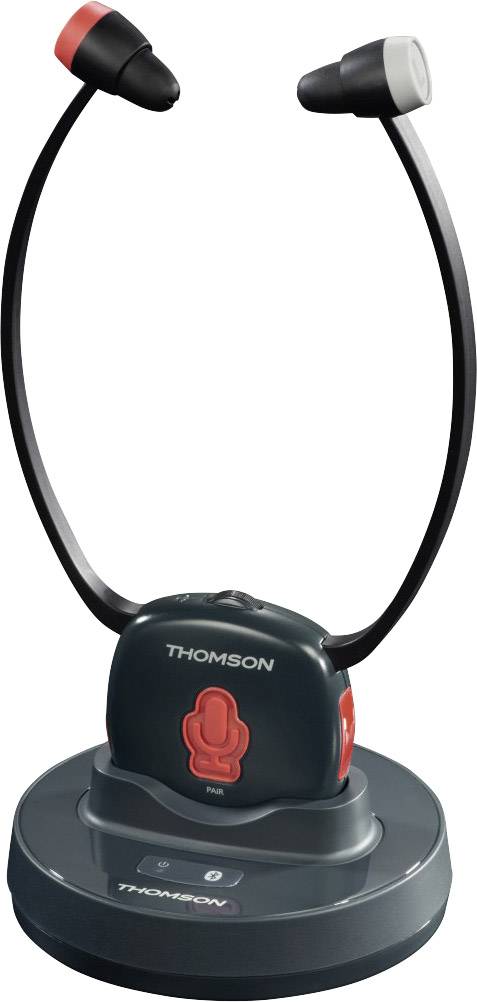 Thomson WHP6309BT In Ear Kopfhörer Bluetooth® Grau, Rot Lautstärkeregelung
