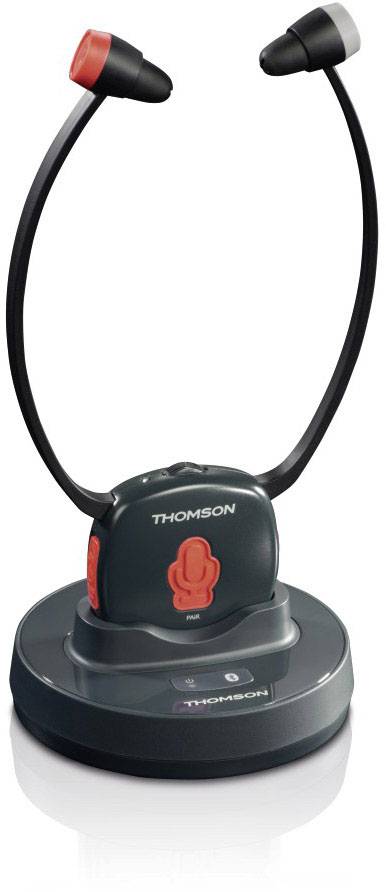 Thomson WHP6309BT In Ear Kopfhörer Bluetooth® Grau, Rot Lautstärkeregelung