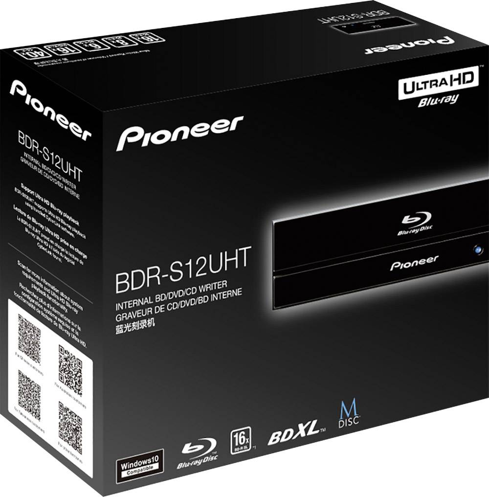 Pioneer BDR-S12UHT Blu-ray Brenner Intern 4K-Videounterstützung Retail SATA Schwarz