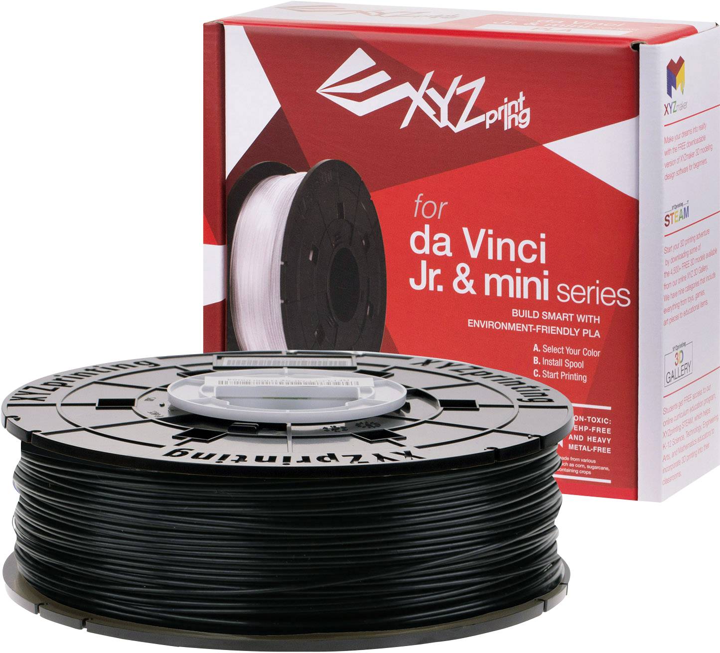 XYZprinting RFCABXEU00H NFC - PLA Carbon Filament PLA 1.75mm 600g Schwarz 1St.