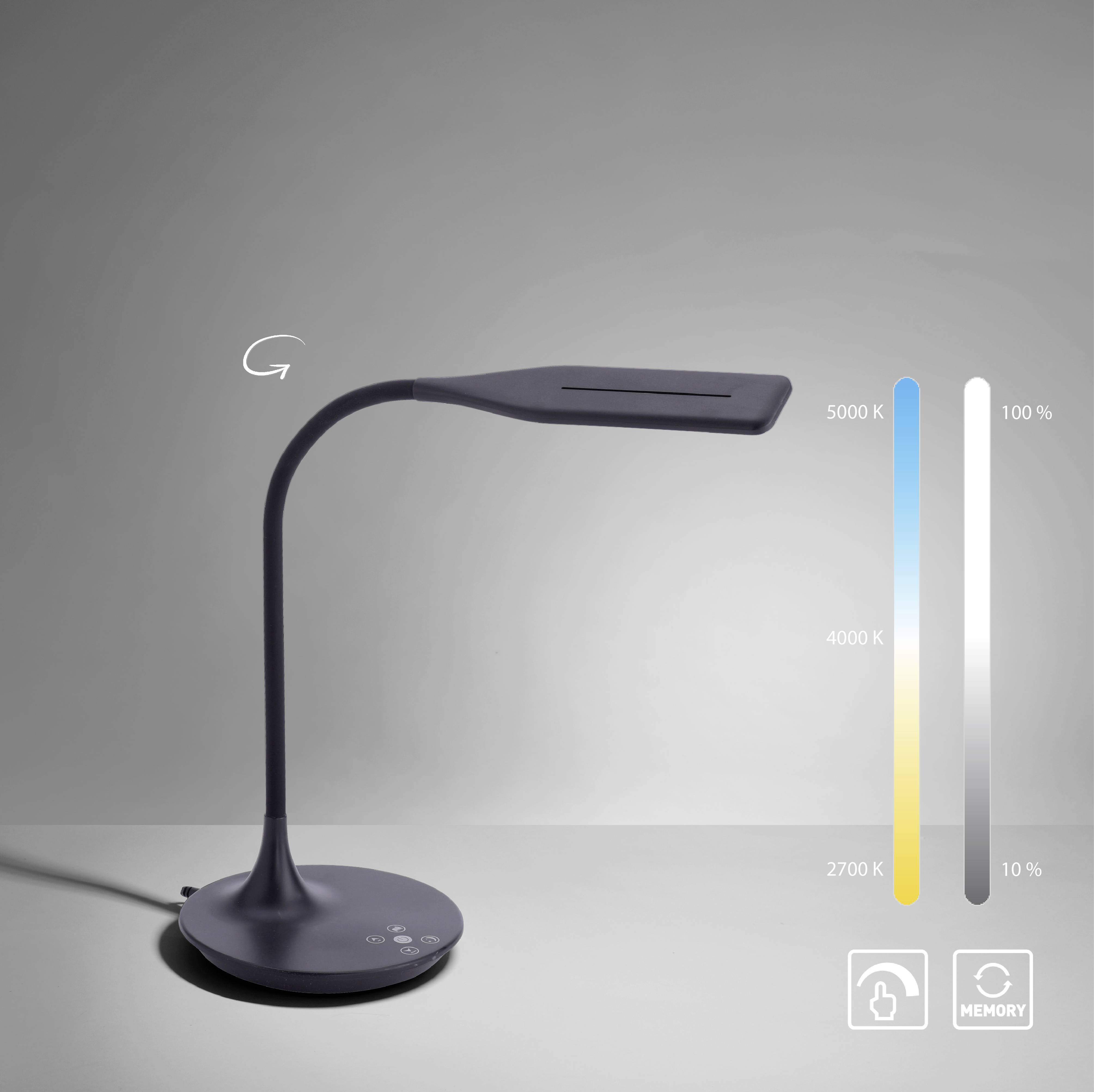 Just Light RAFAEL 13061-18 LED-Tischlampe LED Schwarz