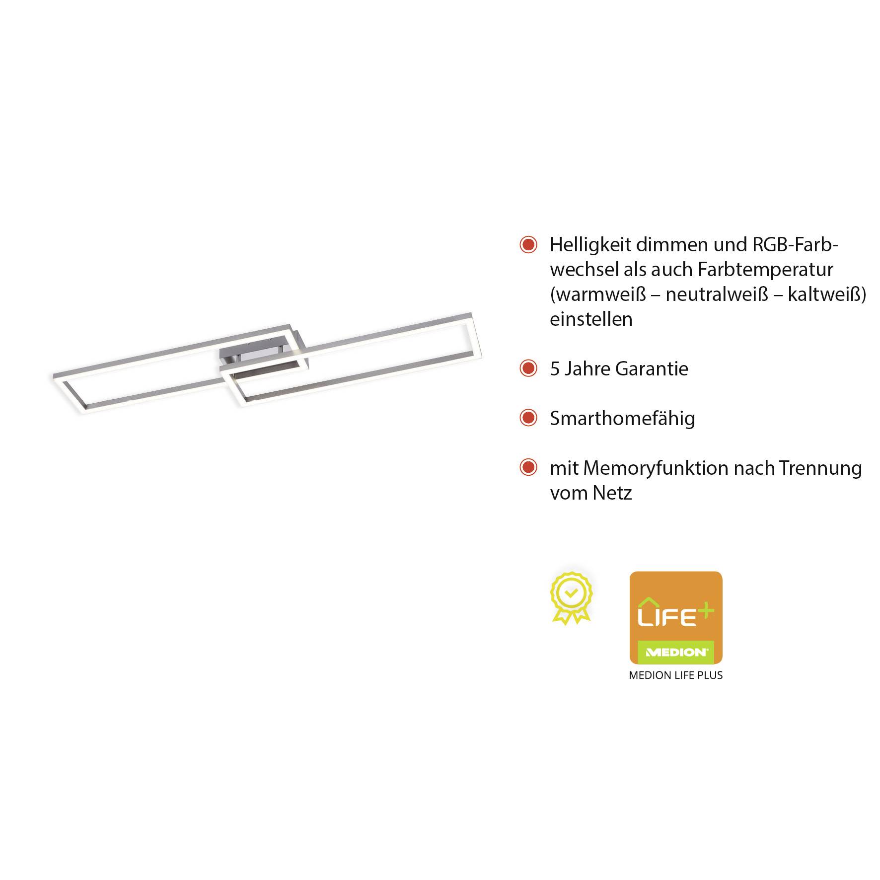 Just Light 16430-55 LOLAsmart-MAXI LED-Deckenleuchte LED Stahl